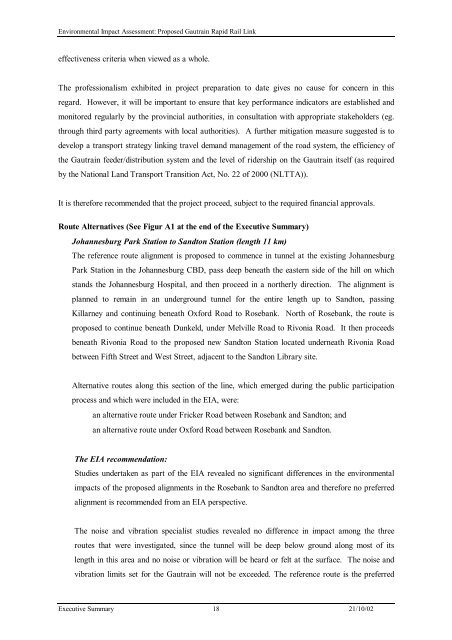 environmental impact assessment for the proposed gautrain rapid ...