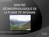 Analyse géomorphologique de la plaine de Bessans