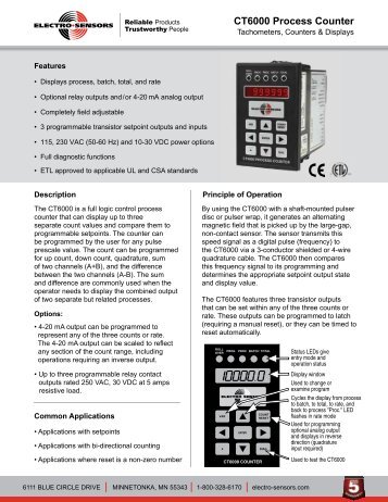 CT6000 Data Sheet - Electro-Sensors, Inc.