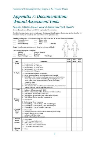 RNAO The Bates-Jensen Wound Assessment Tool (BWAT)