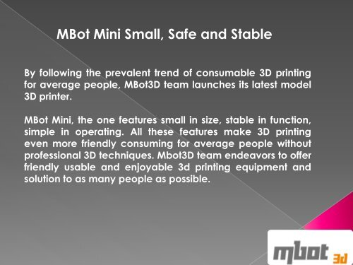 MBot Mini Small, Safe and Stable