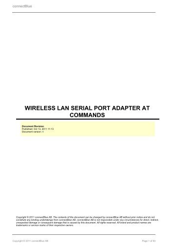 WIRELESS LAN SERIAL PORT ADAPTER AT COMMANDS