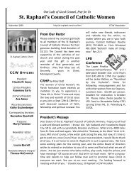2009 - 2010 CCW Newsletters - St. Raphael Catholic Church