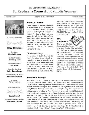 2009 - 2010 CCW Newsletters - St. Raphael Catholic Church