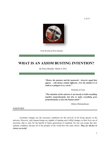 what is an axiom busting intention? - Pierre Beaudry's Galactic ...