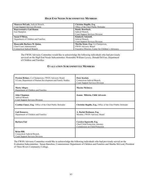 FWSN-advisorybd-repo.. - The Connecticut Juvenile Justice Alliance