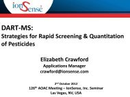 DART-MS Strategies for Rapid Screening & Quantitation ... - IonSense