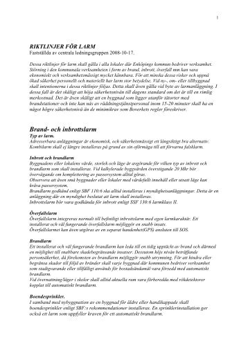 LARMPOLICY - Enköping