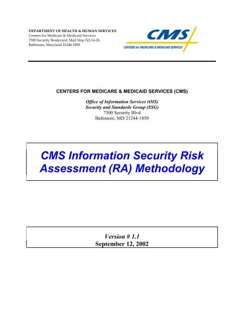 CMS Information Security Risk Assessment (RA) Methodology