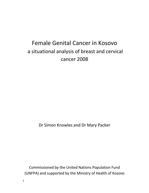 Female Genital Cancer in Kosovo - UNFPA