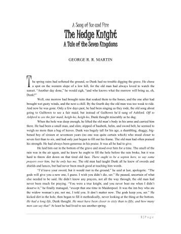A Song of Ice and Fire - 01 - The Hedge Knight