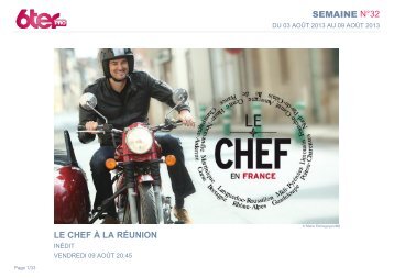 SEMAINE N°32 LE CHEF À LA RÉUNION - M6 Publicité