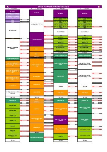 GRILLE DES PROGRAMMES M6 SEMAINE 33 - M6 Publicité