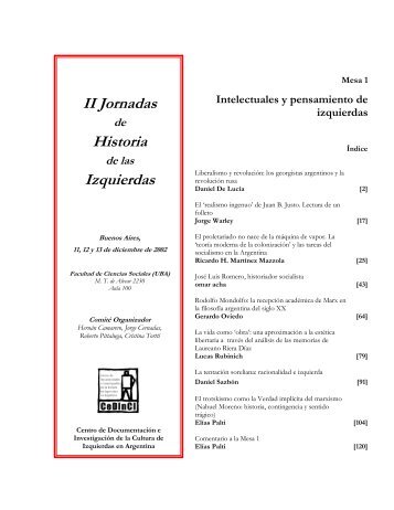 Mesa 1: Intelectuales y pensamiento de izquierda - CeDInCI