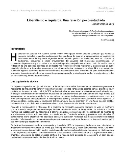 Mesa 5: Pasado y presente del pensamiento de izquierda - CeDInCI