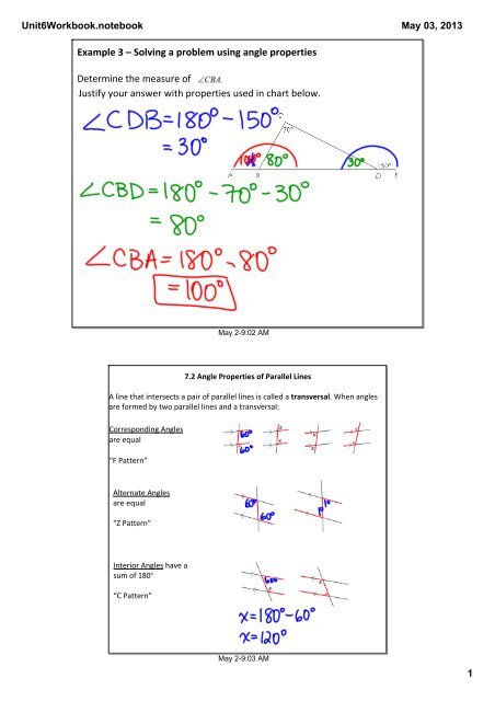 Example 3 – Solving a problem using angle properties Determine ...