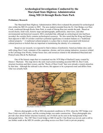 Archeological Investigations Conducted by the Maryland State ...