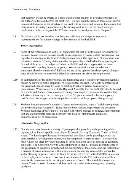 Panel Report - South West Regional Assembly