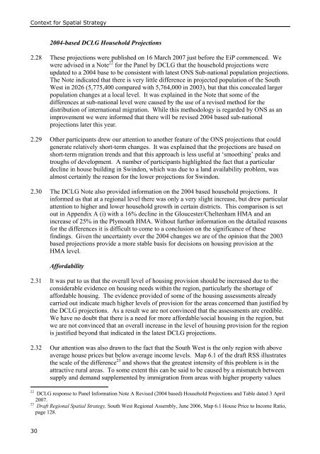 Panel Report - South West Regional Assembly