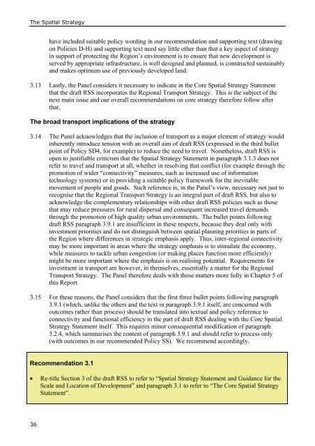 Panel Report - South West Regional Assembly