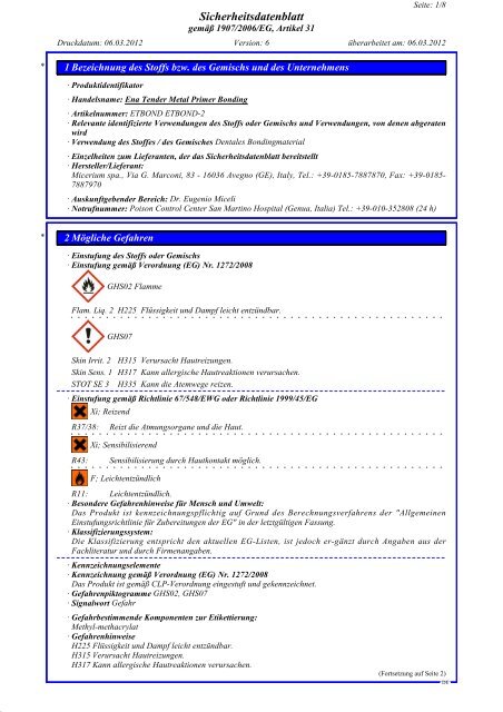 Safety data sheet - Micerium