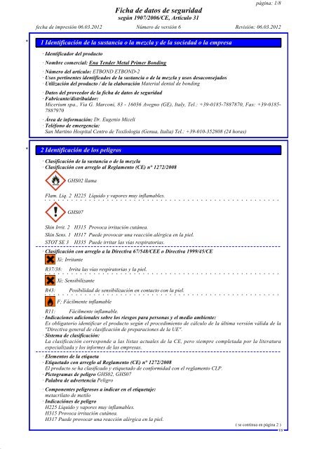 Safety data sheet - Micerium