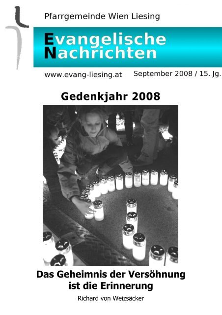 Gedenkjahr 2008 - Evangelische Pfarrgemeinde Wien-Liesing