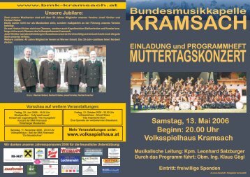 Programmheft - Bundesmusikkapelle Kramsach