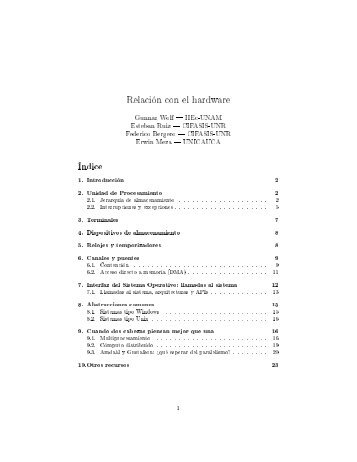 Relación con el hardware: Estructuras y funciones básicas Índice 1 ...