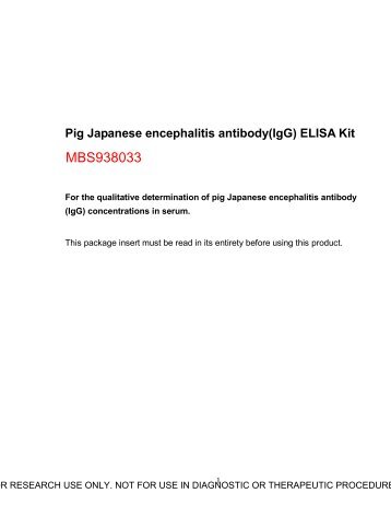 (IgG) ELISA Kit - MyBioSource