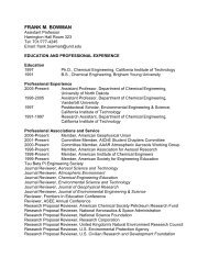 Dr. Bowman's Resume - Engineering & Mines - University of North ...