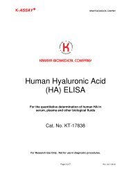 Human Hyaluronic Acid (HA) ELISA - Kamiya Biomedical Company