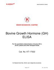 Bovine Growth Hormone (GH) ELISA - Kamiya Biomedical Company