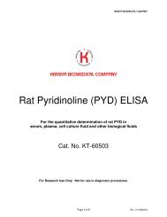 Rat Pyridinoline (PYD) ELISA - Kamiya Biomedical Company