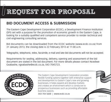 request for proposal - Eastern Cape Development Corporation