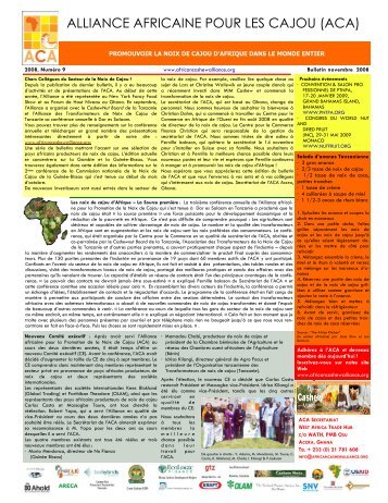 ACA newsletter nov 08 - African Cashew Alliance