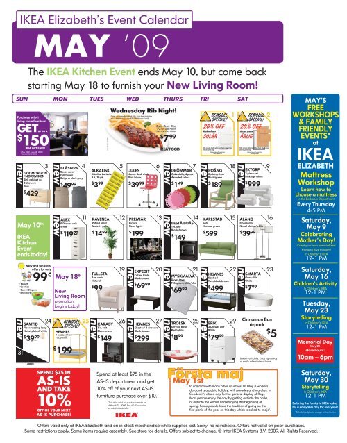 IKEA Elizabeth's Event Calendar - IKEA store