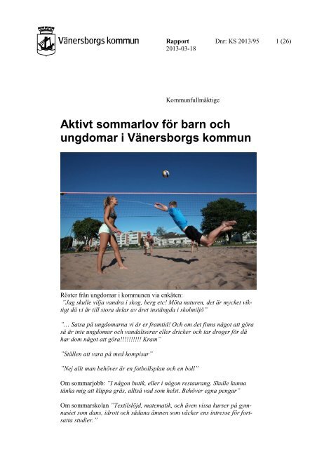 Aktivt sommarlov för barn och ungdomar i Vänersborgs kommun