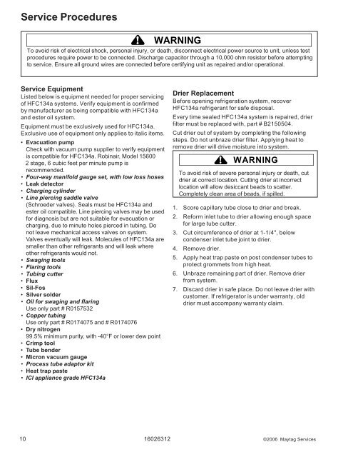 MFI2568AES Service Manual - Appliance 911 Sea Breeze