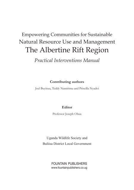 Empowering Communities for Sustainable Natural Resource Use ...