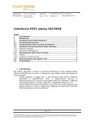 Interfaccia POTS utenza FASTWEB