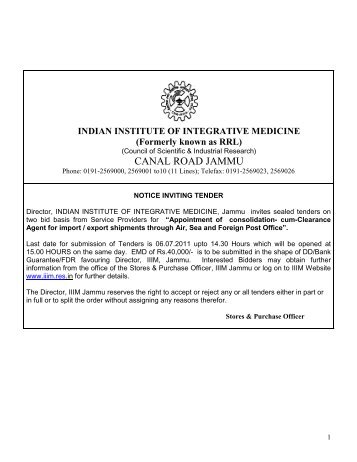 CANAL ROAD JAMMU - Indian Institute of Integrative Medicine