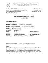 The Third Sunday after Trinity Today's services: - St Peter's Church ...