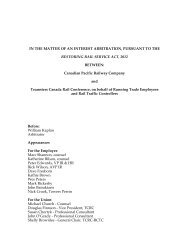 Arbitrator's ruling - TCRC General Committee of Adjustment