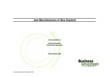 Jam Manufacturers in New Zealand