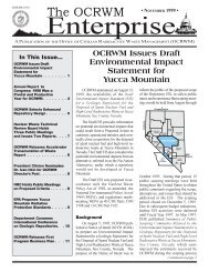 The OCRWM Enterprise - November 1999