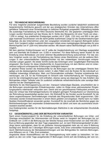 Variationen zur geothermischen Nutzung der ... - Geothermie