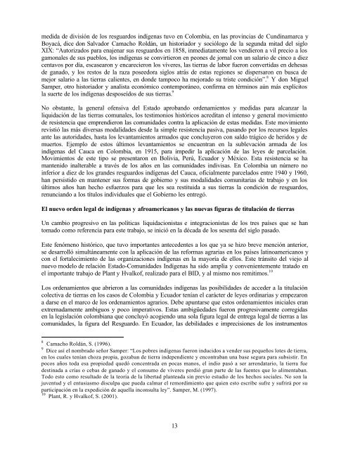 Territorios colectivos de indÃ­genas y afroamericanos