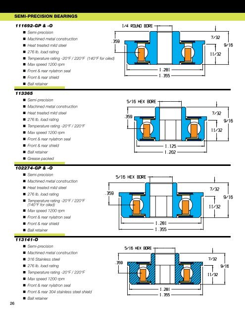 Semi-Precision Bearings - Heinrich Brothers