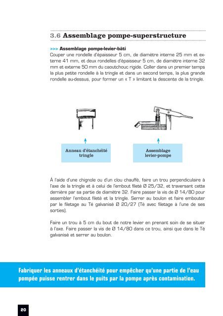 Fabrication d'une pompe manuelle